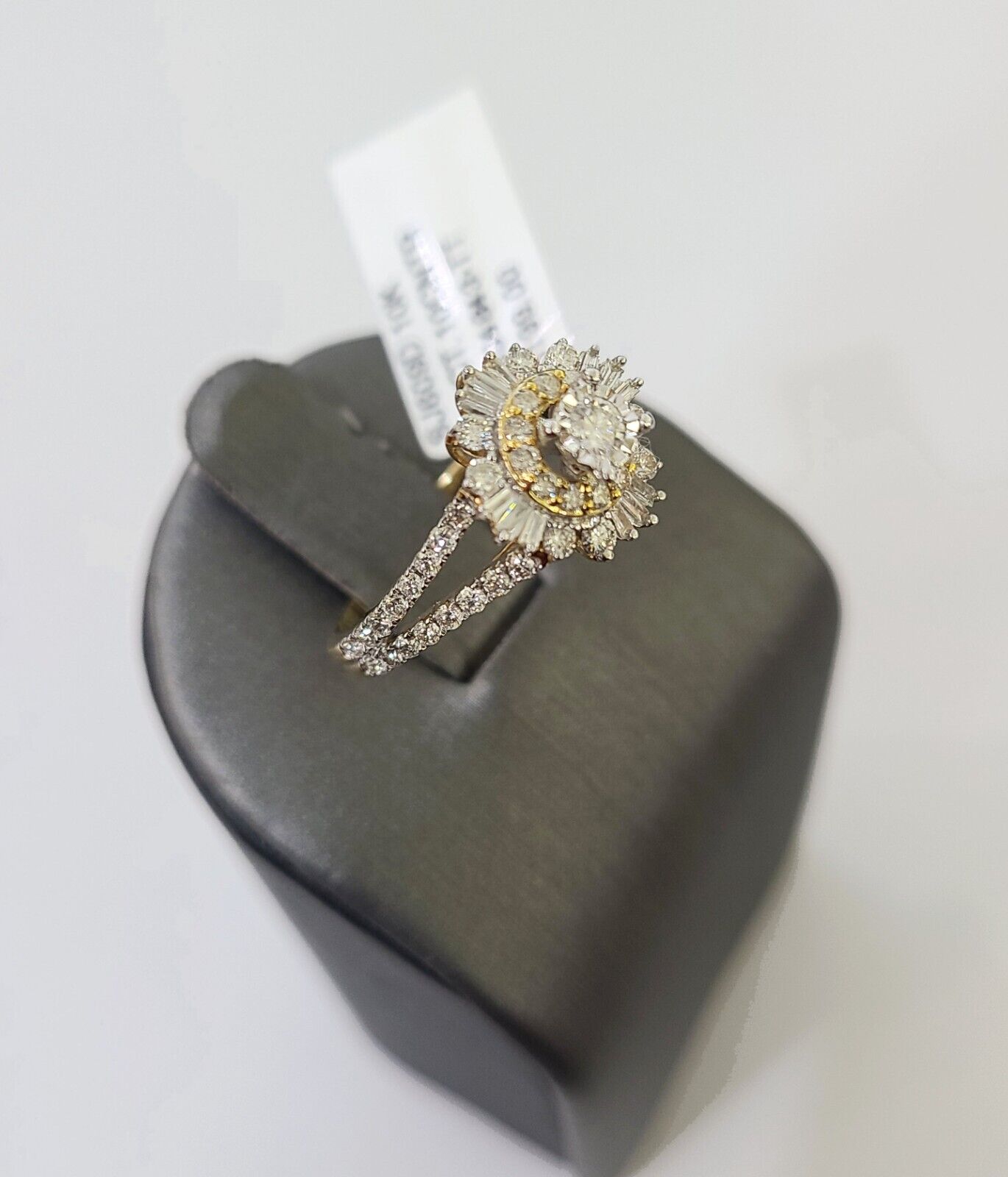 Real 10k Yellow Gold Diamond Ladies Ring Women Engagement Wedding - Reva Jeweler