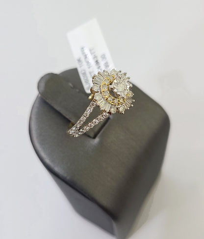Real 10k Yellow Gold Diamond Ladies Ring Women Engagement Wedding - Reva Jeweler