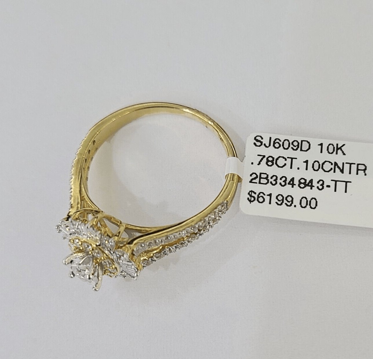 Real 10k Yellow Gold Diamond Ladies Ring Women Engagement Wedding - Reva Jeweler