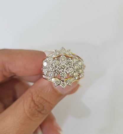 Real 10k Yellow Gold Diamond Ladies Ring Women Engagement Wedding - Reva Jeweler
