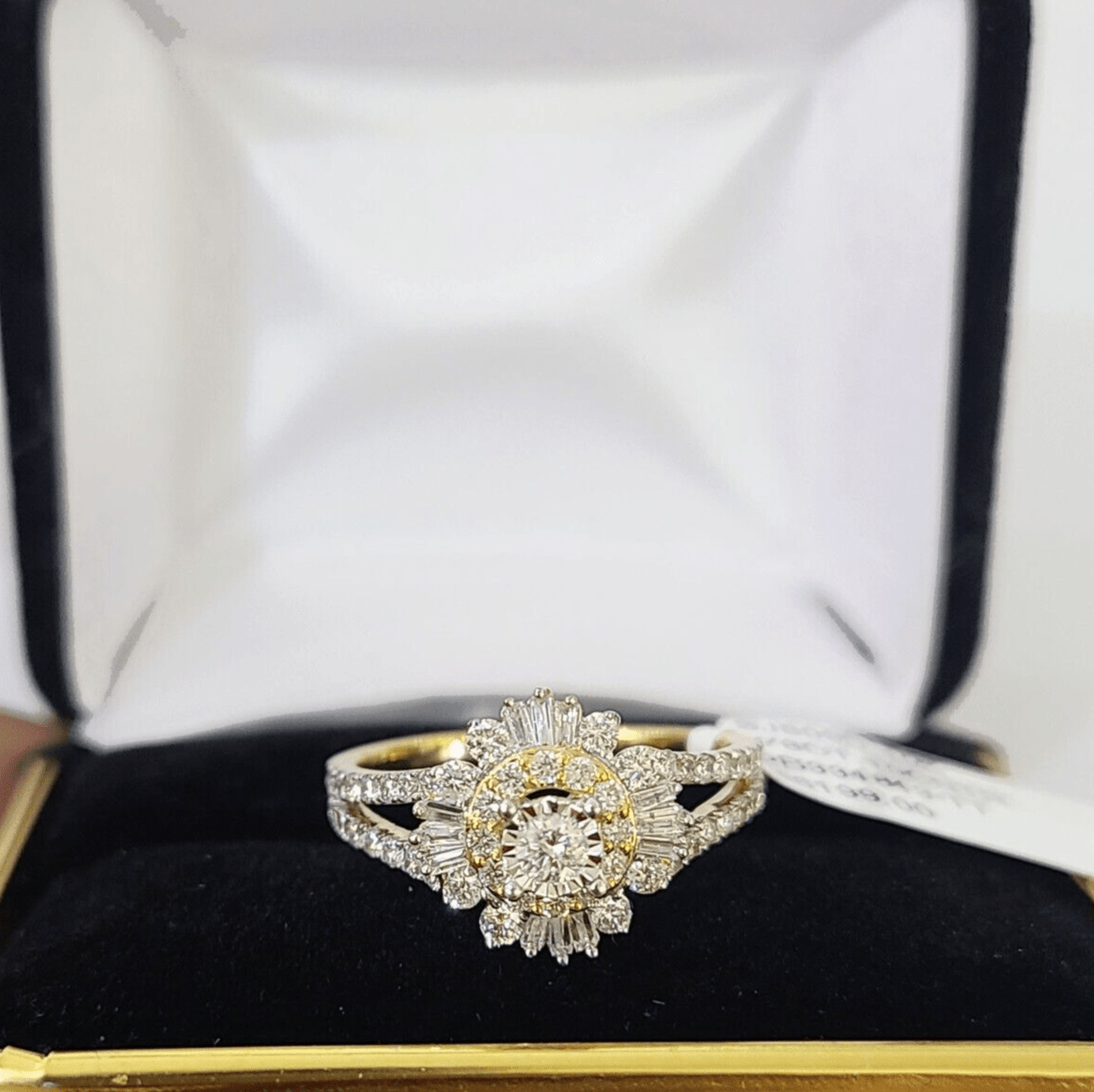 Real 10k Yellow Gold Diamond Ladies Ring Women Engagement Wedding - Reva Jeweler
