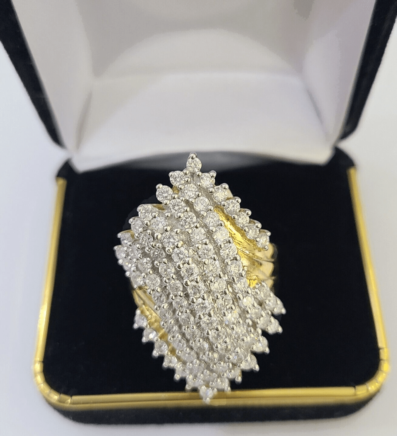 Real 10k Yellow Gold Diamond Ladies Ring Women Engagement Wedding - Reva Jeweler