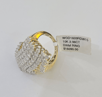 Real 10k Yellow Gold Diamond Ladies Ring Women Engagement Wedding - Reva Jeweler