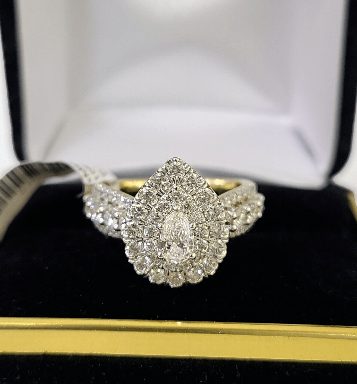 Real 10k Yellow Gold Diamond Ladies Ring Women Engagement Wedding Genuine - Reva Jeweler