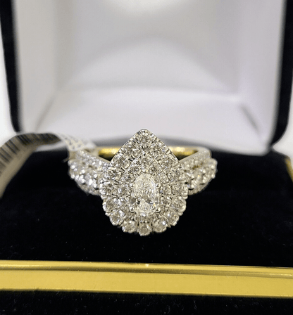 Real 10k Yellow Gold Diamond Ladies Ring Women Engagement Wedding Genuine - Reva Jeweler