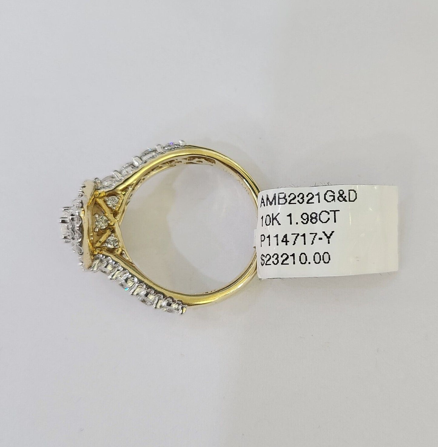 Real 10k Yellow Gold Diamond Ladies Ring Women Engagement Wedding Genuine - Reva Jeweler