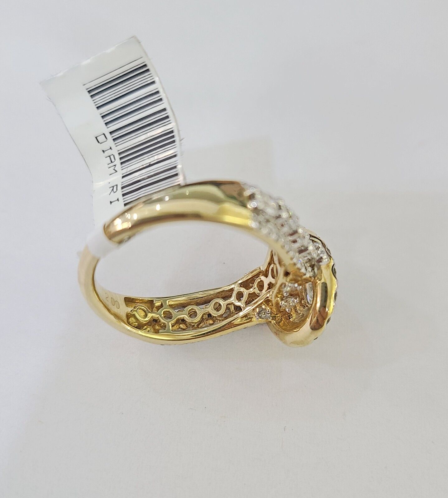 Real 10k Yellow Gold Diamond Ladies Ring Women Engagement Wedding Genuine - Reva Jeweler