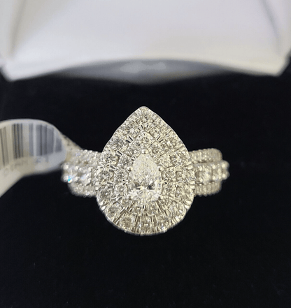 Real 10k Yellow Gold Diamond Ladies Ring Women Engagement Wedding Genuine - Reva Jeweler