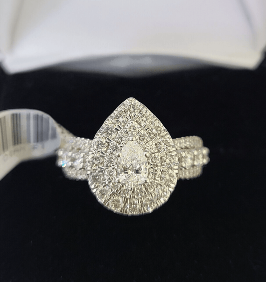 Real 10k Yellow Gold Diamond Ladies Ring Women Engagement Wedding Genuine - Reva Jeweler