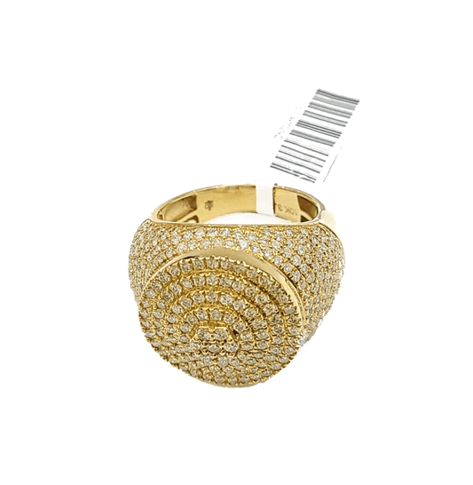 Real 10k Yellow Gold Diamond Lollipop Ring Genuine 3.26CT Diamonds 10kt Size 10 - Reva Jeweler