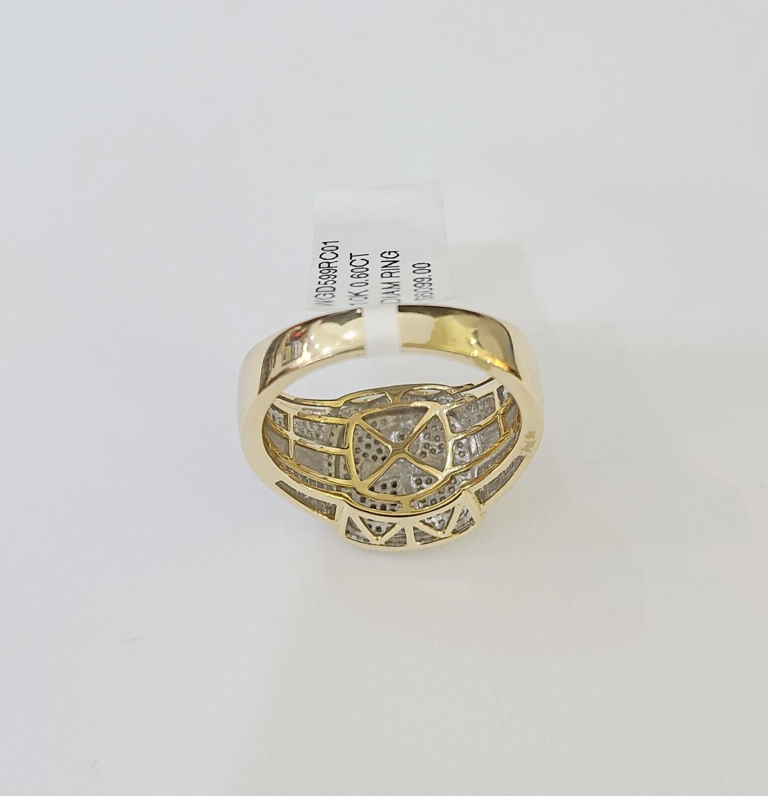 Real 10k Yellow Gold Diamond Mens Ring Ankh Cross Band Wedding Genuine Natural - Reva Jeweler