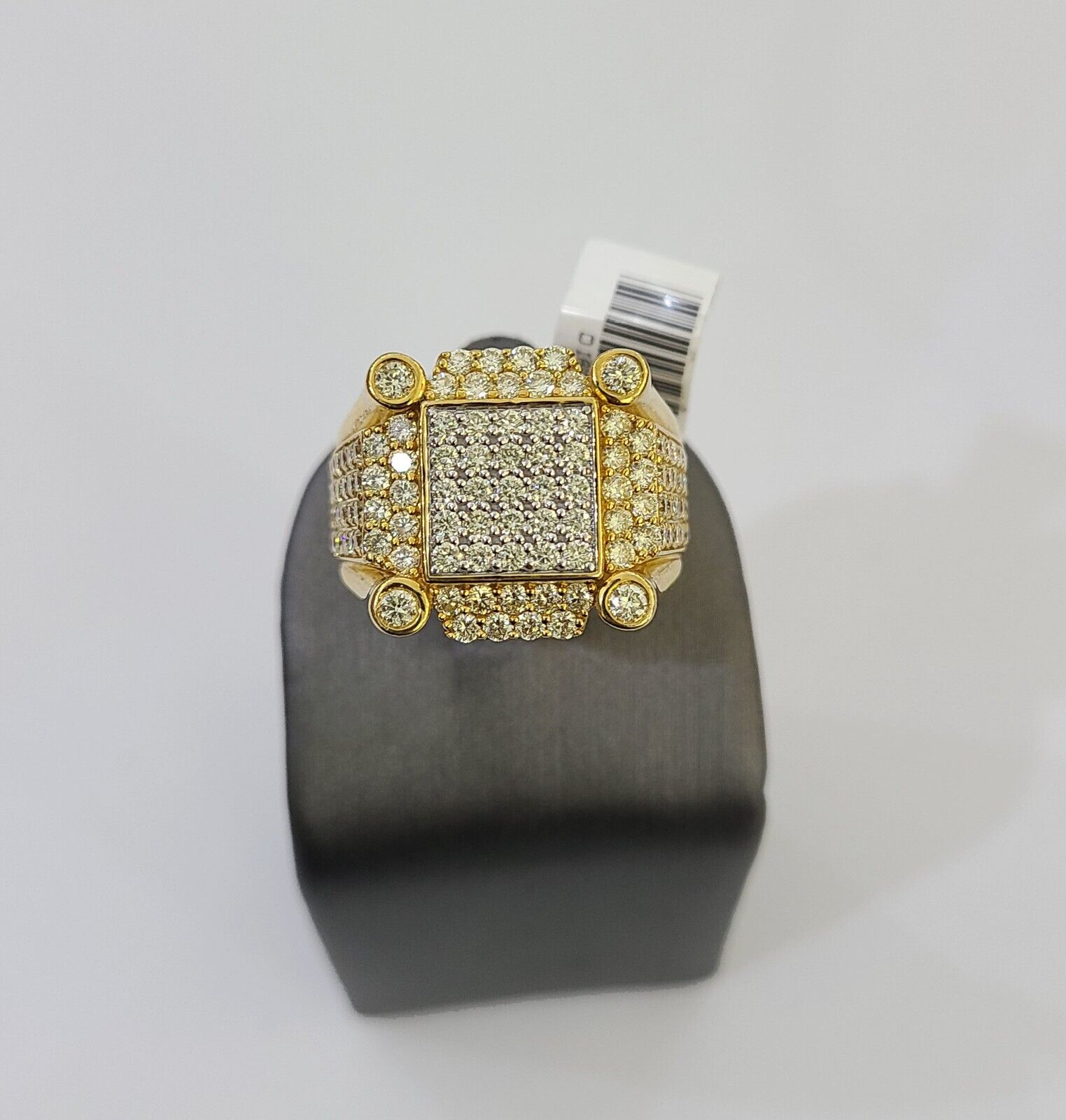Real 10k Yellow Gold Diamond Mens Ring Band Wedding Casual Genuine Natural - Reva Jeweler