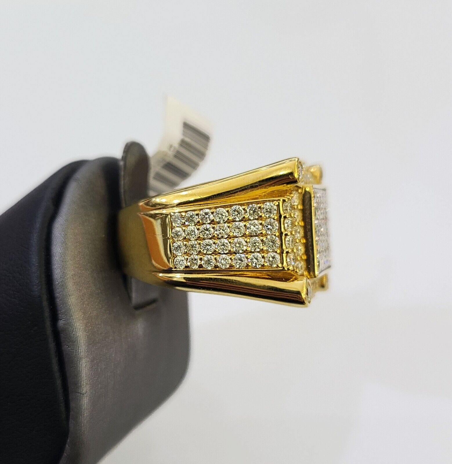 Real 10k Yellow Gold Diamond Mens Ring Band Wedding Casual Genuine Natural - Reva Jeweler