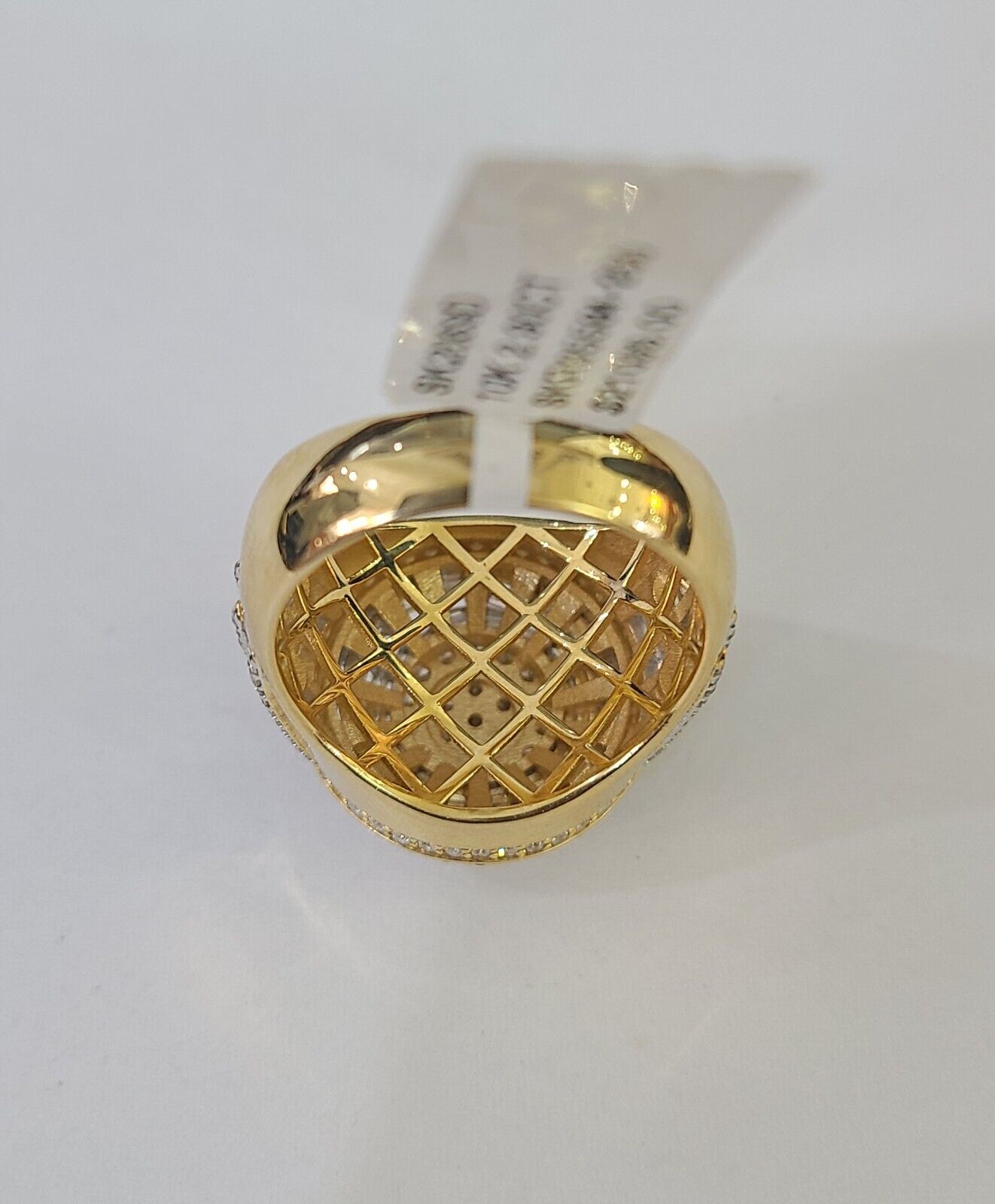 Real 10k Yellow Gold Diamond Mens Ring Band Wedding Casual Genuine Natural - Reva Jeweler