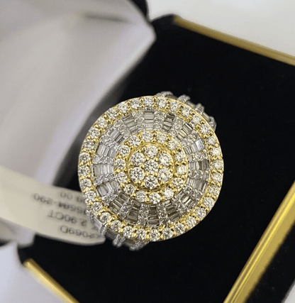 Real 10k Yellow Gold Diamond Mens Ring Band Wedding Casual Genuine Natural - Reva Jeweler