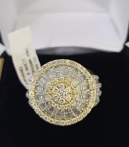 Real 10k Yellow Gold Diamond Mens Ring Band Wedding Casual Genuine Natural - Reva Jeweler
