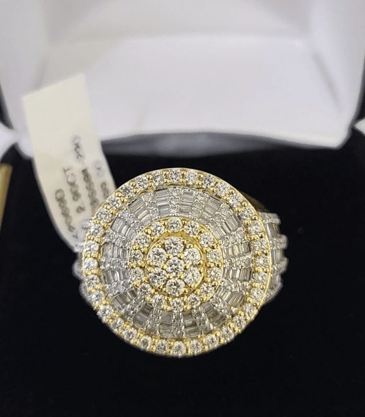 Real 10k Yellow Gold Diamond Mens Ring Band Wedding Casual Genuine Natural - Reva Jeweler