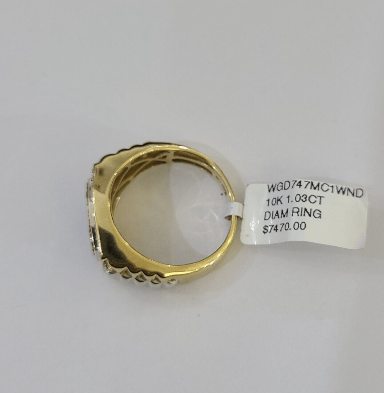 Real 10k Yellow Gold Diamond Mens Ring Band Wedding Casual Genuine Natural - Reva Jeweler