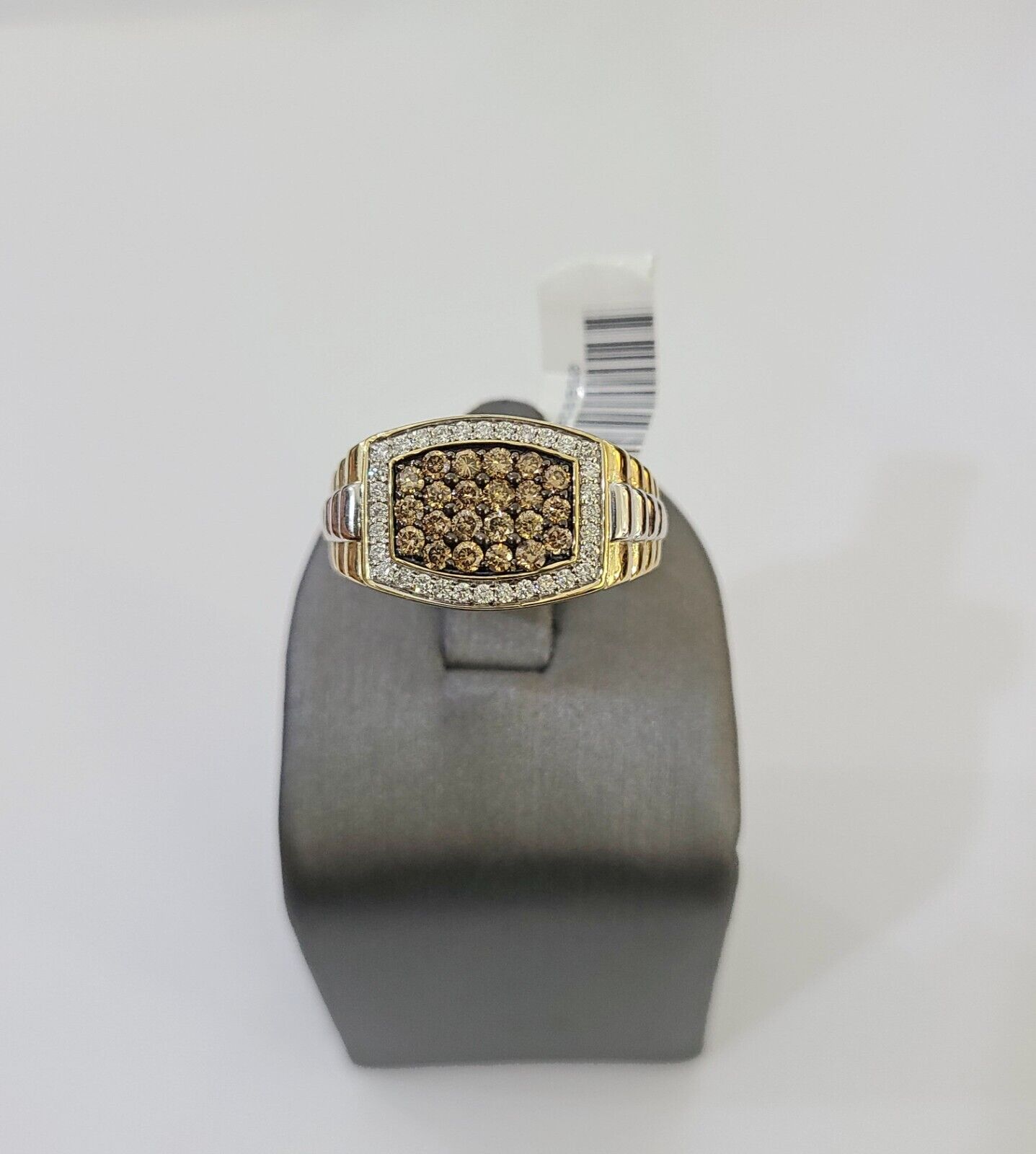 Real 10k Yellow Gold Diamond Mens Ring Band Wedding Casual Genuine Natural - Reva Jeweler