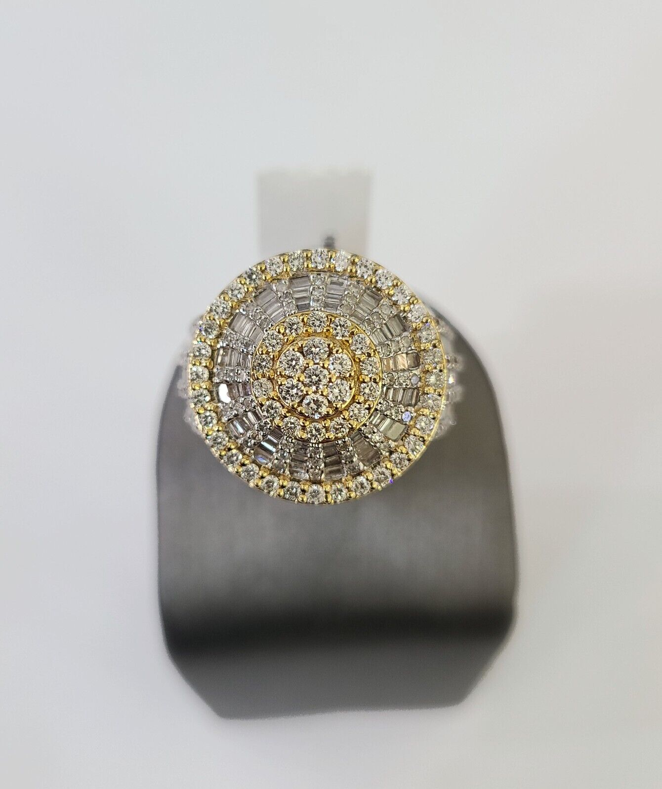 Real 10k Yellow Gold Diamond Mens Ring Band Wedding Casual Genuine Natural - Reva Jeweler