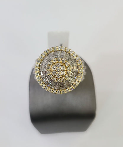 Real 10k Yellow Gold Diamond Mens Ring Band Wedding Casual Genuine Natural - Reva Jeweler