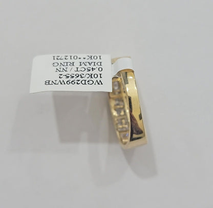 Real 10k Yellow Gold Diamond Mens Ring Band Wedding Engagement, Unique, Genuine - Reva Jeweler