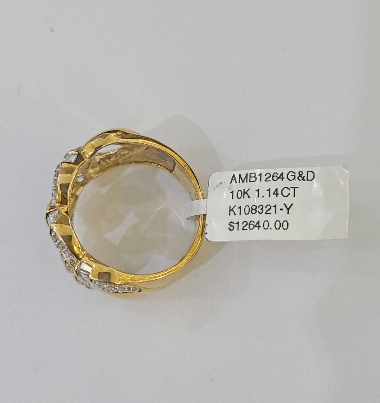 Real 10k Yellow Gold Diamond Mens Ring Band Wedding Genuine Natural - Reva Jeweler