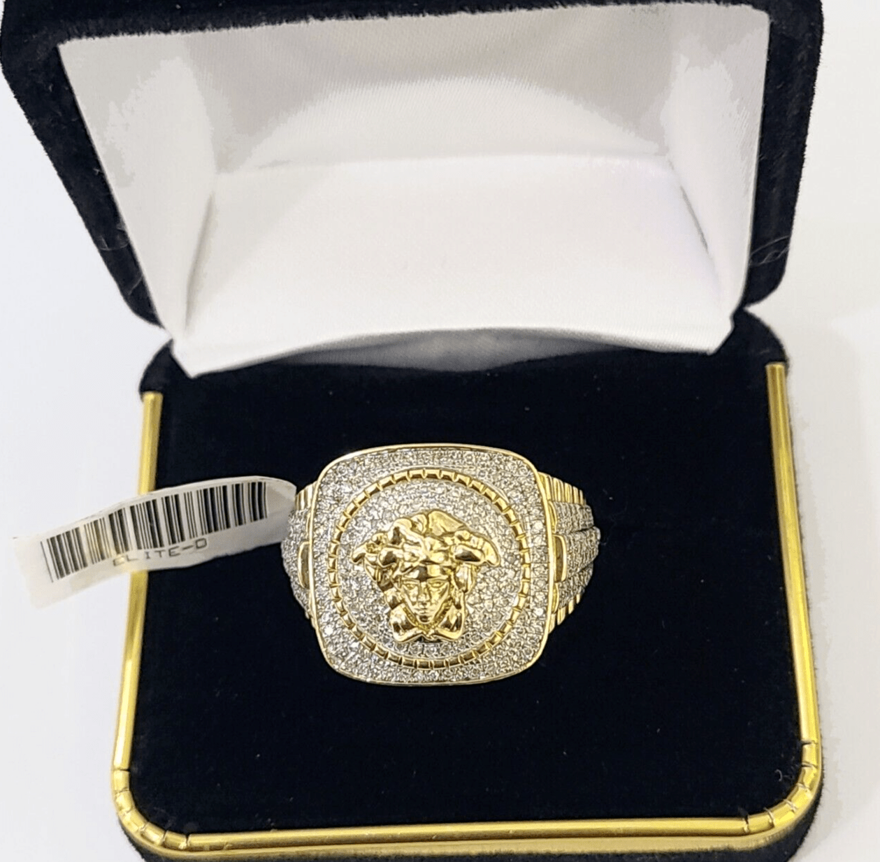 Real 10k Yellow Gold Diamond Mens Ring Band Wedding Genuine Natural - Reva Jeweler