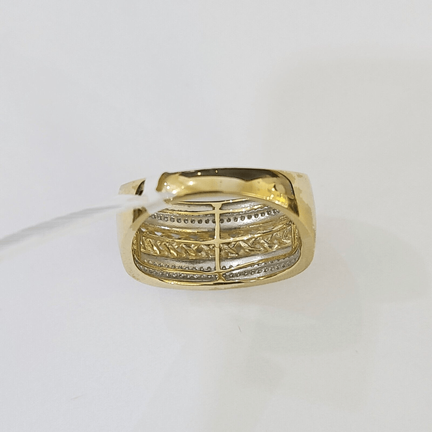 Real 10k Yellow Gold Diamond Mens Ring Band Wedding Genuine Natural - Reva Jeweler