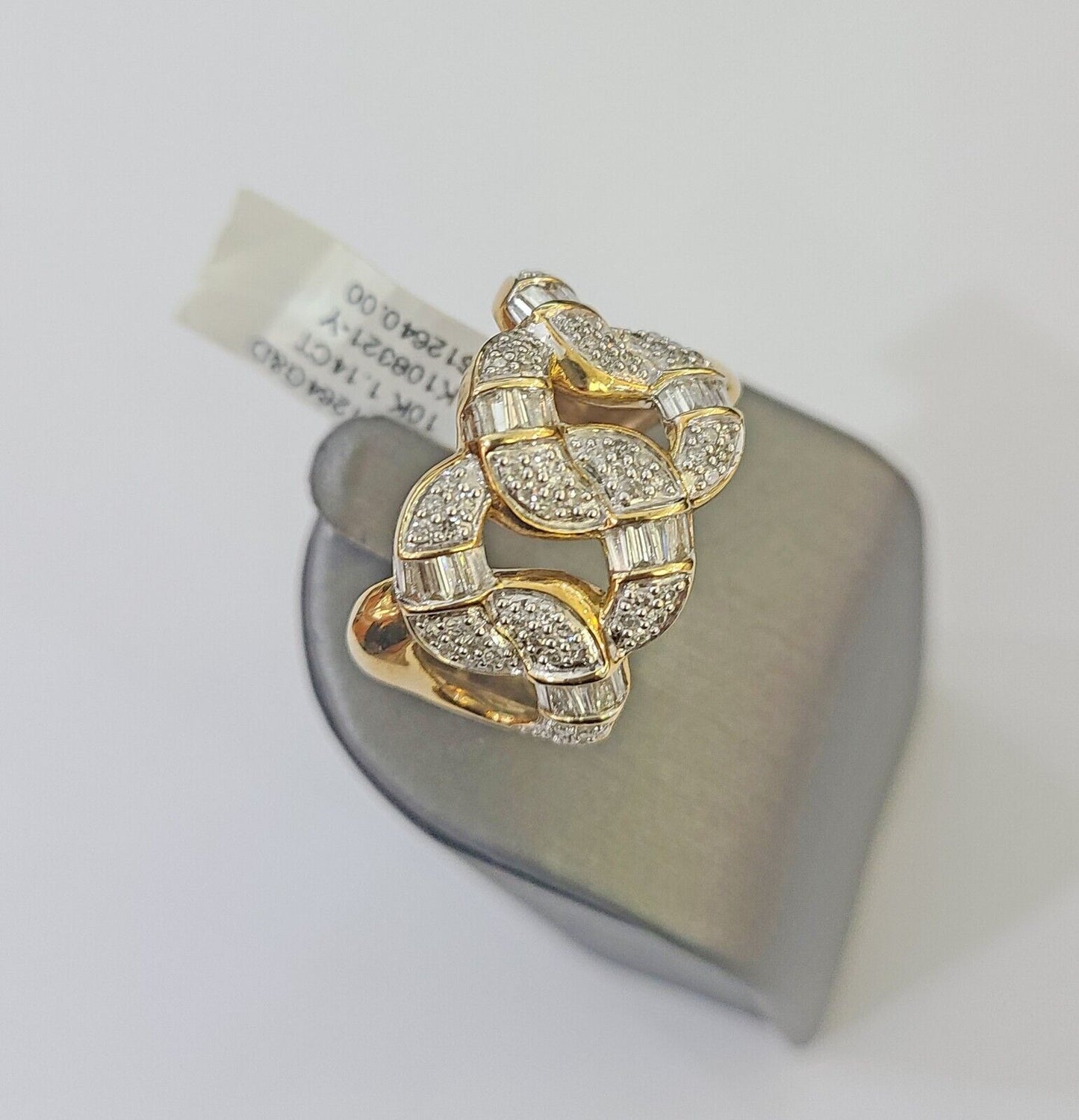 Real 10k Yellow Gold Diamond Mens Ring Band Wedding Genuine Natural - Reva Jeweler