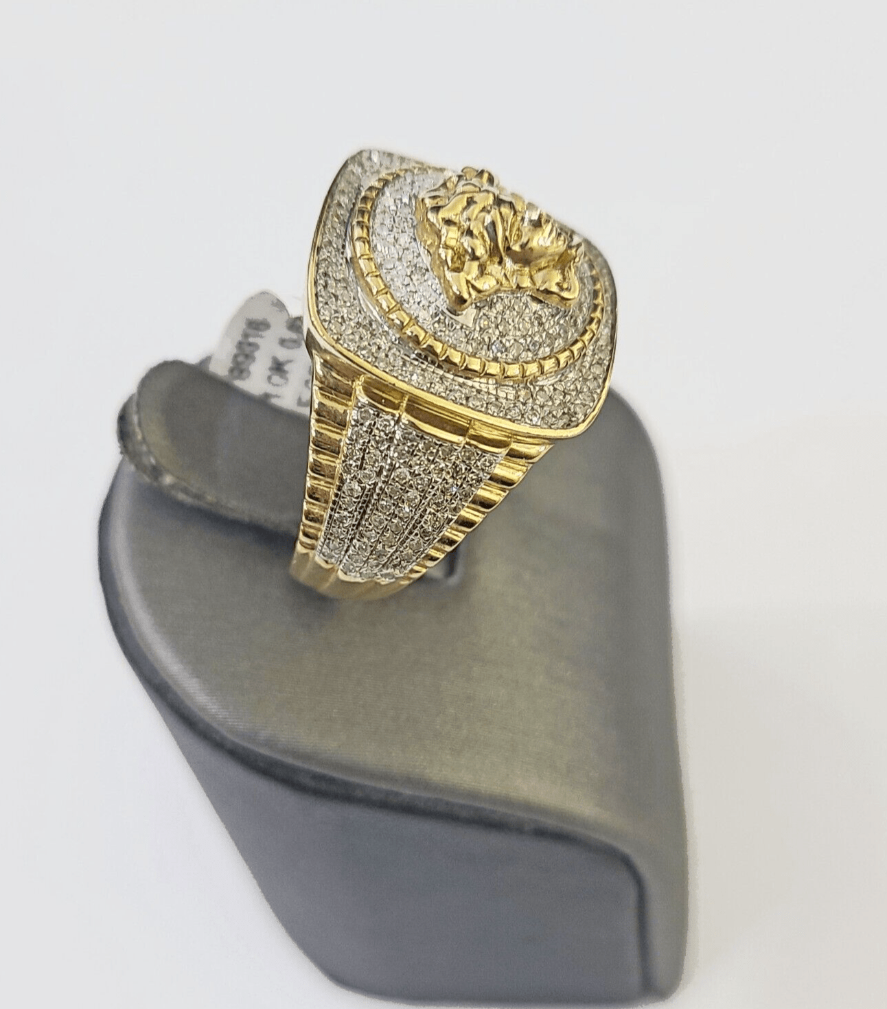 Real 10k Yellow Gold Diamond Mens Ring Band Wedding Genuine Natural - Reva Jeweler