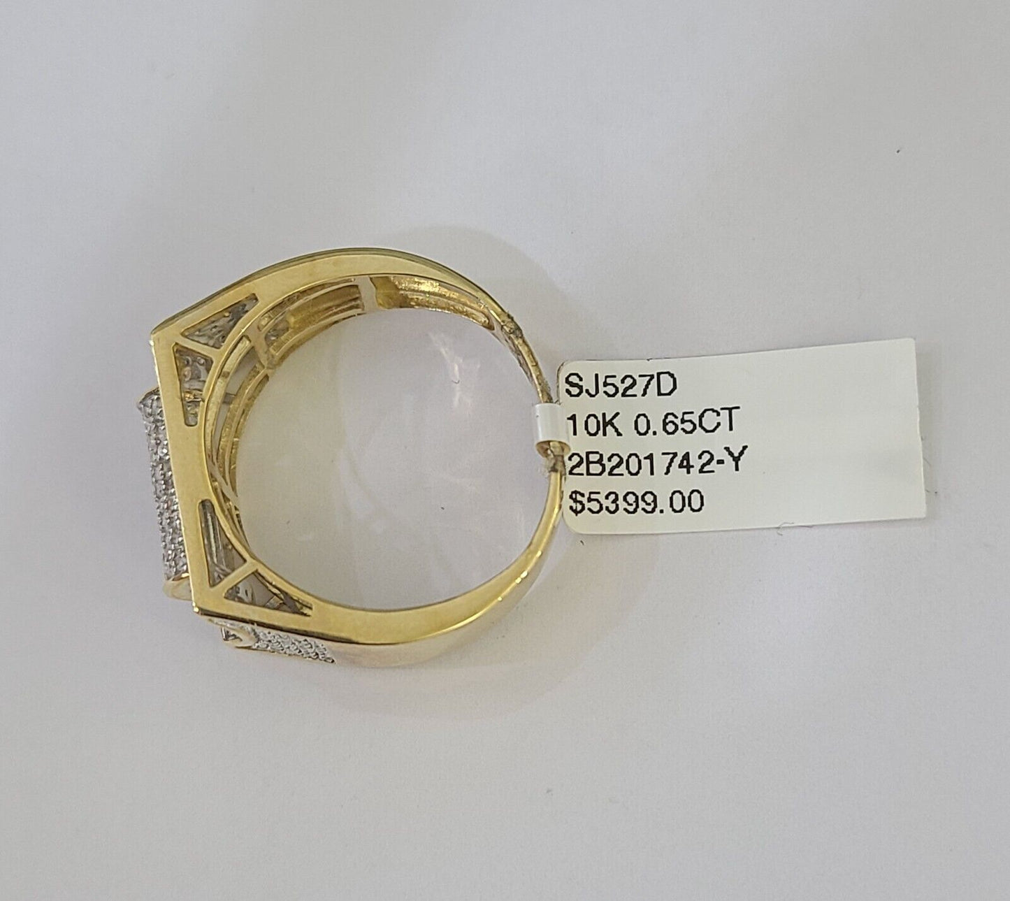 Real 10k Yellow Gold Diamond Mens Ring Band Wedding Genuine Natural - Reva Jeweler