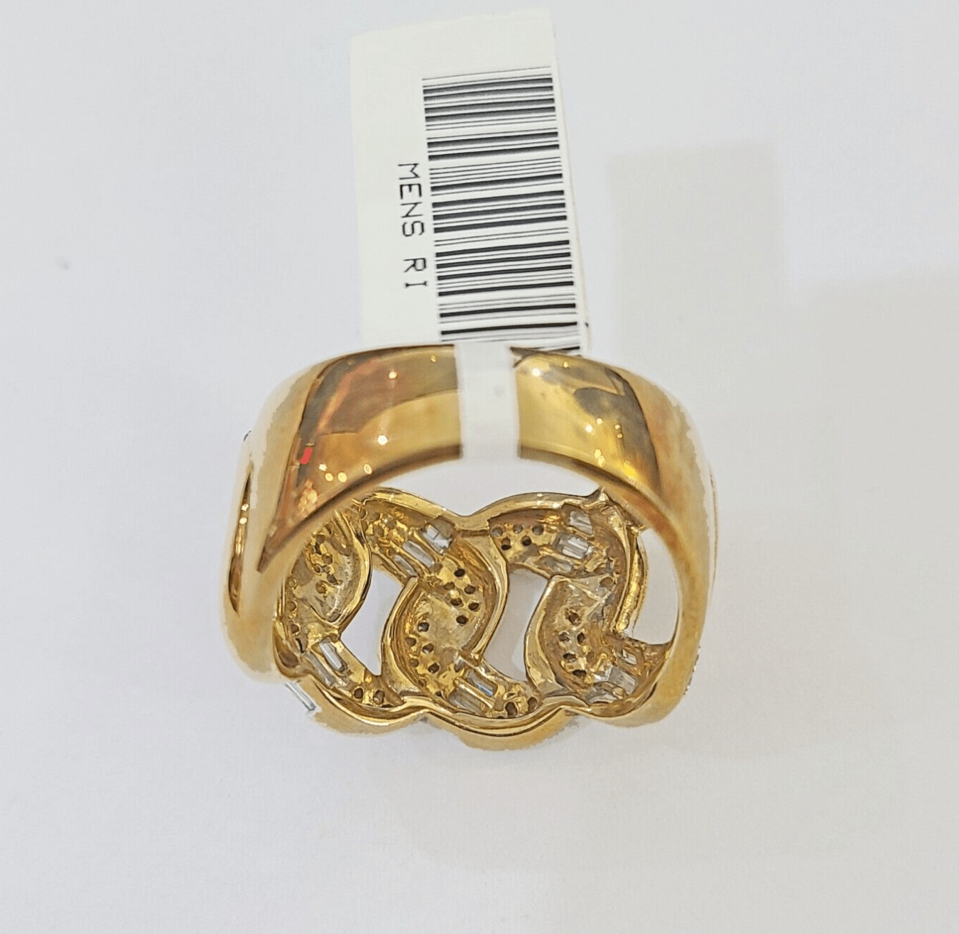 Real 10k Yellow Gold Diamond Mens Ring Band Wedding Genuine Natural - Reva Jeweler