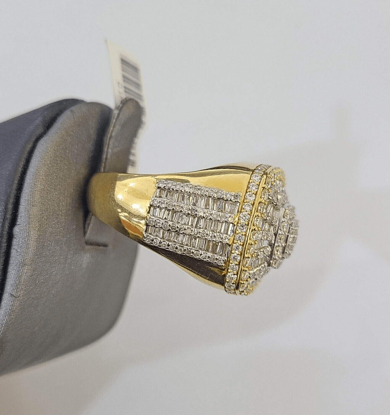 Real 10k Yellow Gold Diamond Mens Ring Band Wedding Genuine Natural - Reva Jeweler