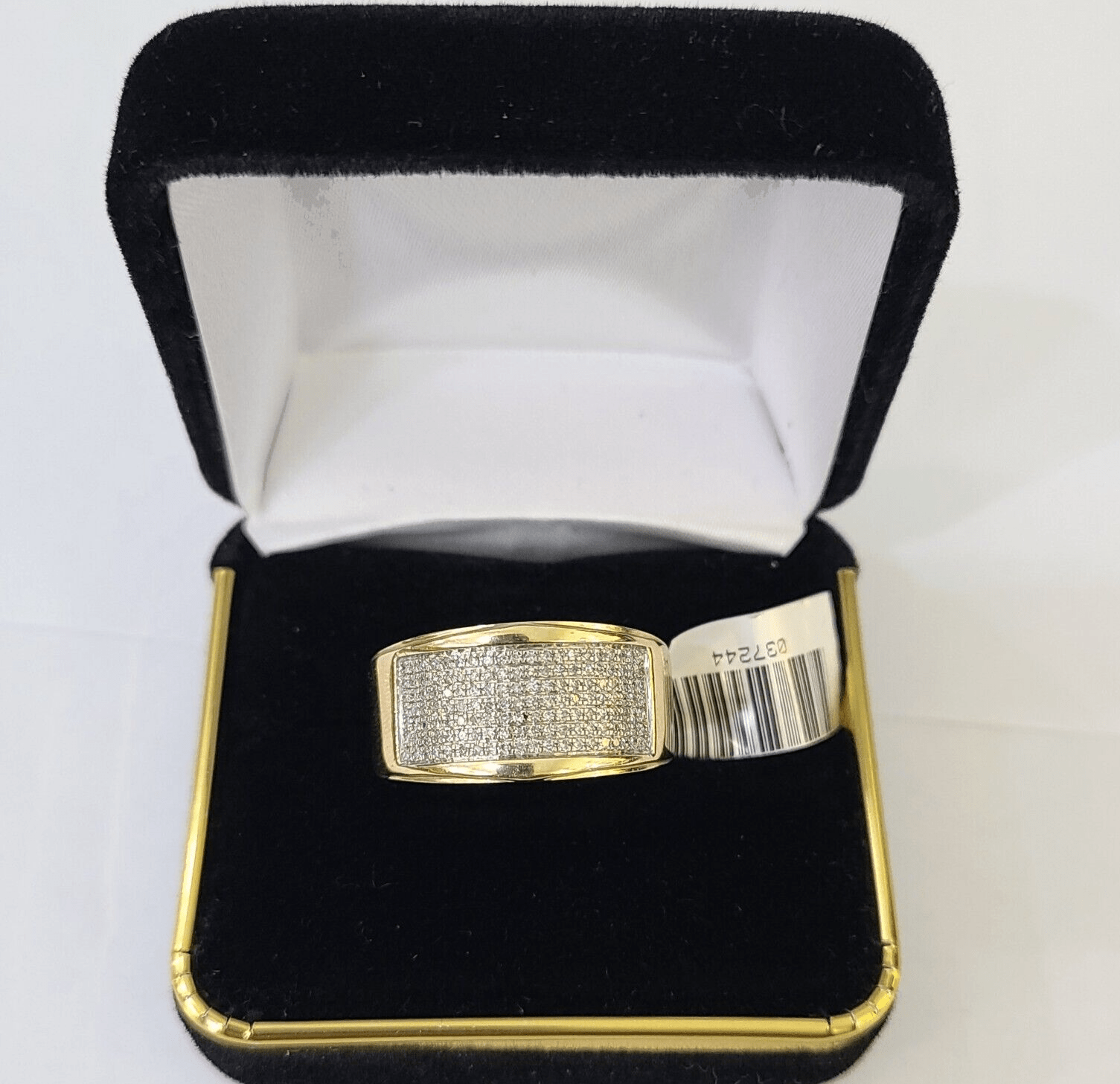 Real 10k Yellow Gold Diamond Mens Ring Band Wedding Genuine Natural - Reva Jeweler