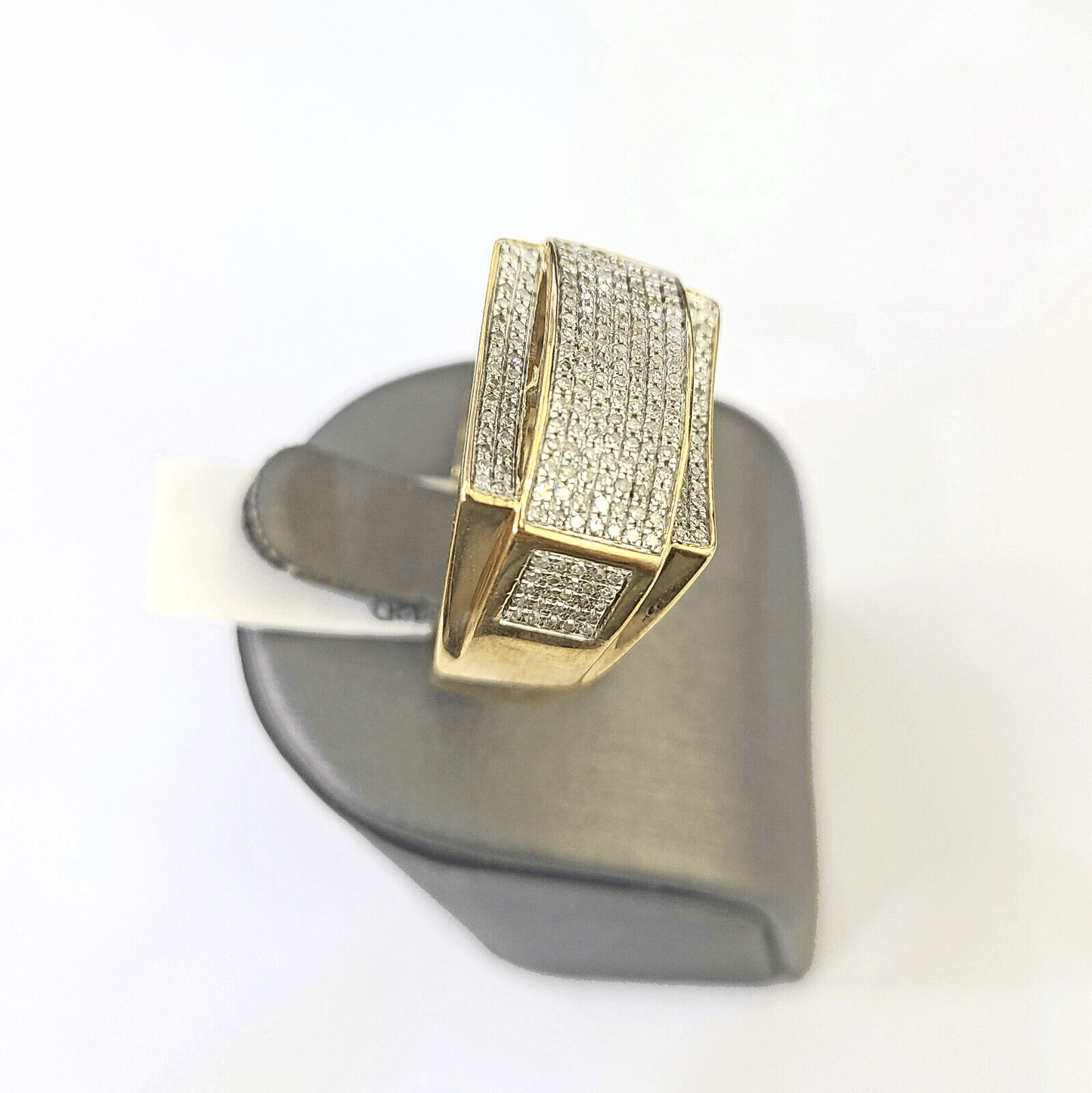 Real 10k Yellow Gold Diamond Mens Ring Band Wedding Genuine Natural - Reva Jeweler