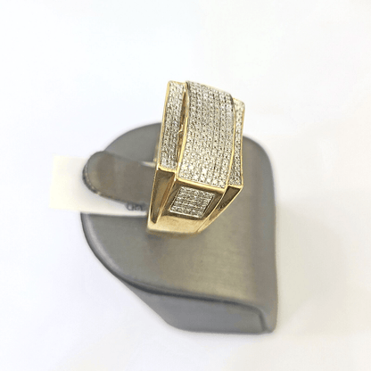 Real 10k Yellow Gold Diamond Mens Ring Band Wedding Genuine Natural - Reva Jeweler