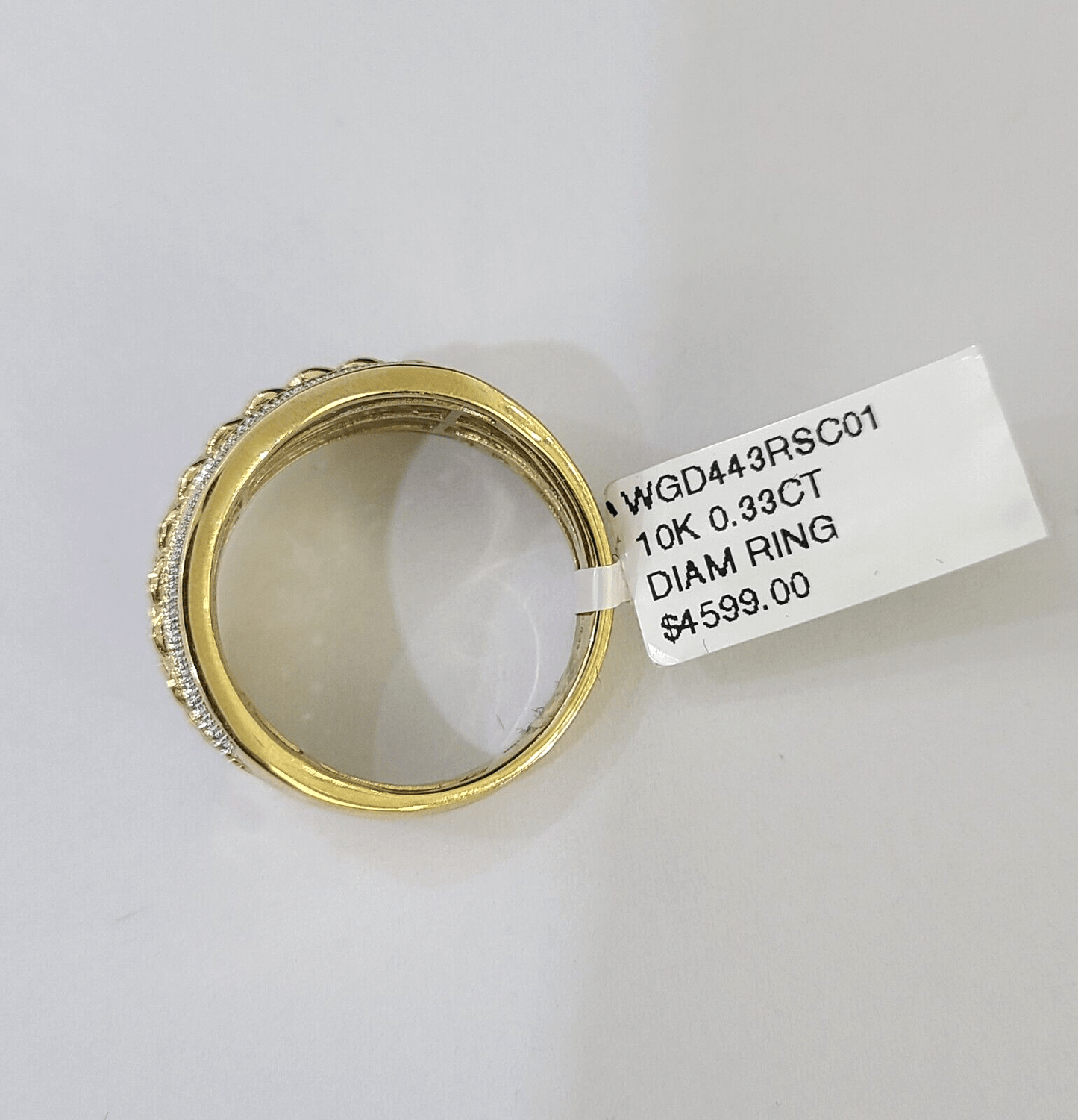 Real 10k Yellow Gold Diamond Mens Ring Band Wedding Genuine Natural - Reva Jeweler