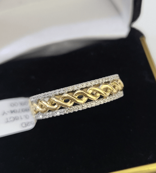 Real 10k Yellow Gold Diamond Mens Ring Band Wedding Genuine Natural - Reva Jeweler