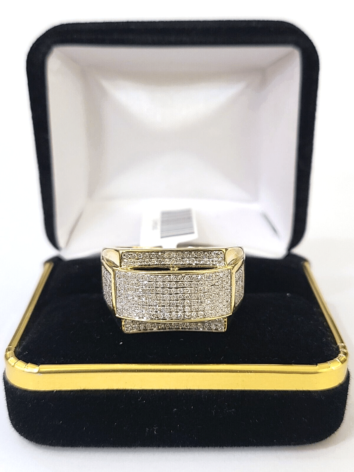 Real 10k Yellow Gold Diamond Mens Ring Band Wedding Genuine Natural - Reva Jeweler
