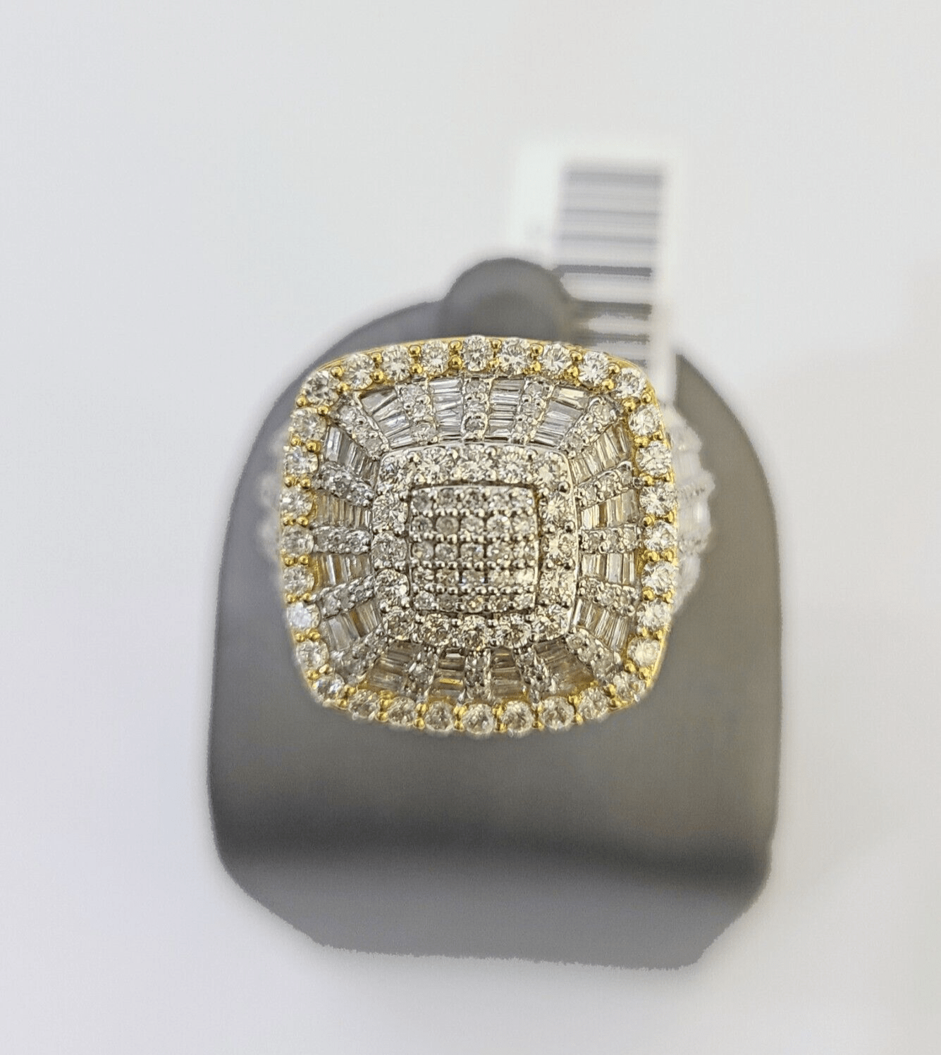 Real 10k Yellow Gold Diamond Mens Ring Band Wedding Genuine Natural - Reva Jeweler