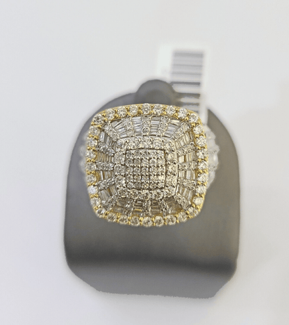 Real 10k Yellow Gold Diamond Mens Ring Band Wedding Genuine Natural - Reva Jeweler