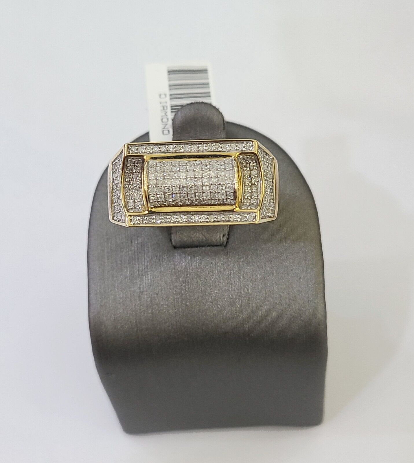 Real 10k Yellow Gold Diamond Mens Ring Band Wedding Genuine Natural - Reva Jeweler