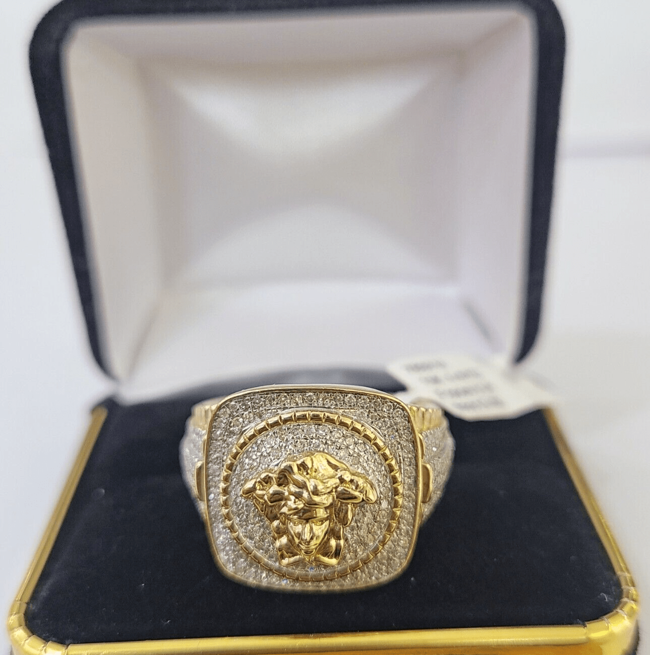 Real 10k Yellow Gold Diamond Mens Ring Band Wedding Genuine Natural - Reva Jeweler