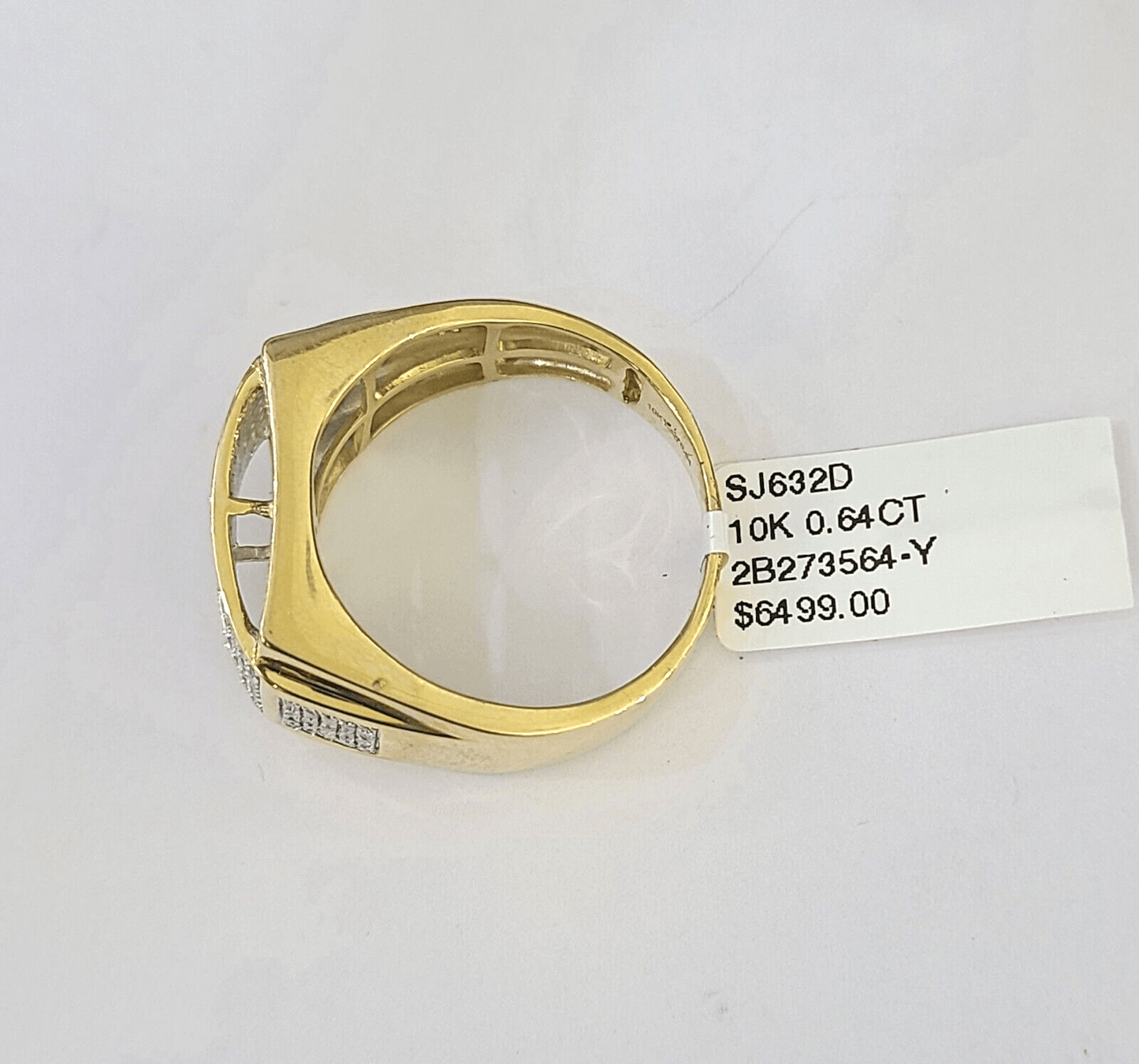 Real 10k Yellow Gold Diamond Mens Ring Band Wedding Genuine Natural - Reva Jeweler