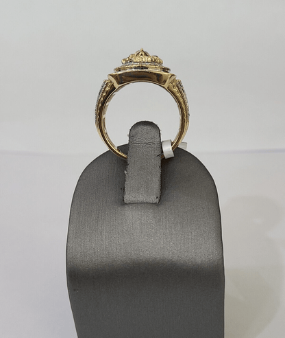 Real 10k Yellow Gold Diamond Mens Ring Band Wedding Genuine Natural - Reva Jeweler