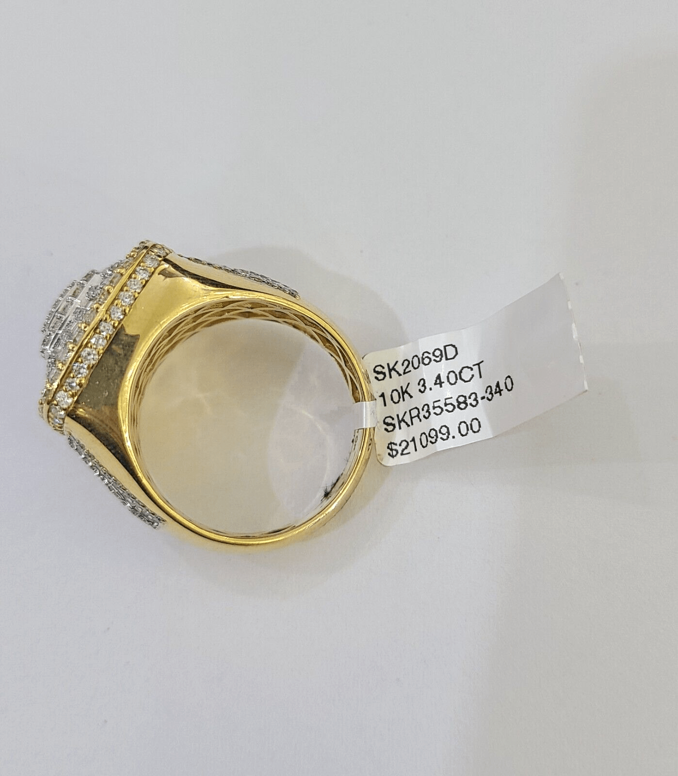Real 10k Yellow Gold Diamond Mens Ring Band Wedding Genuine Natural - Reva Jeweler