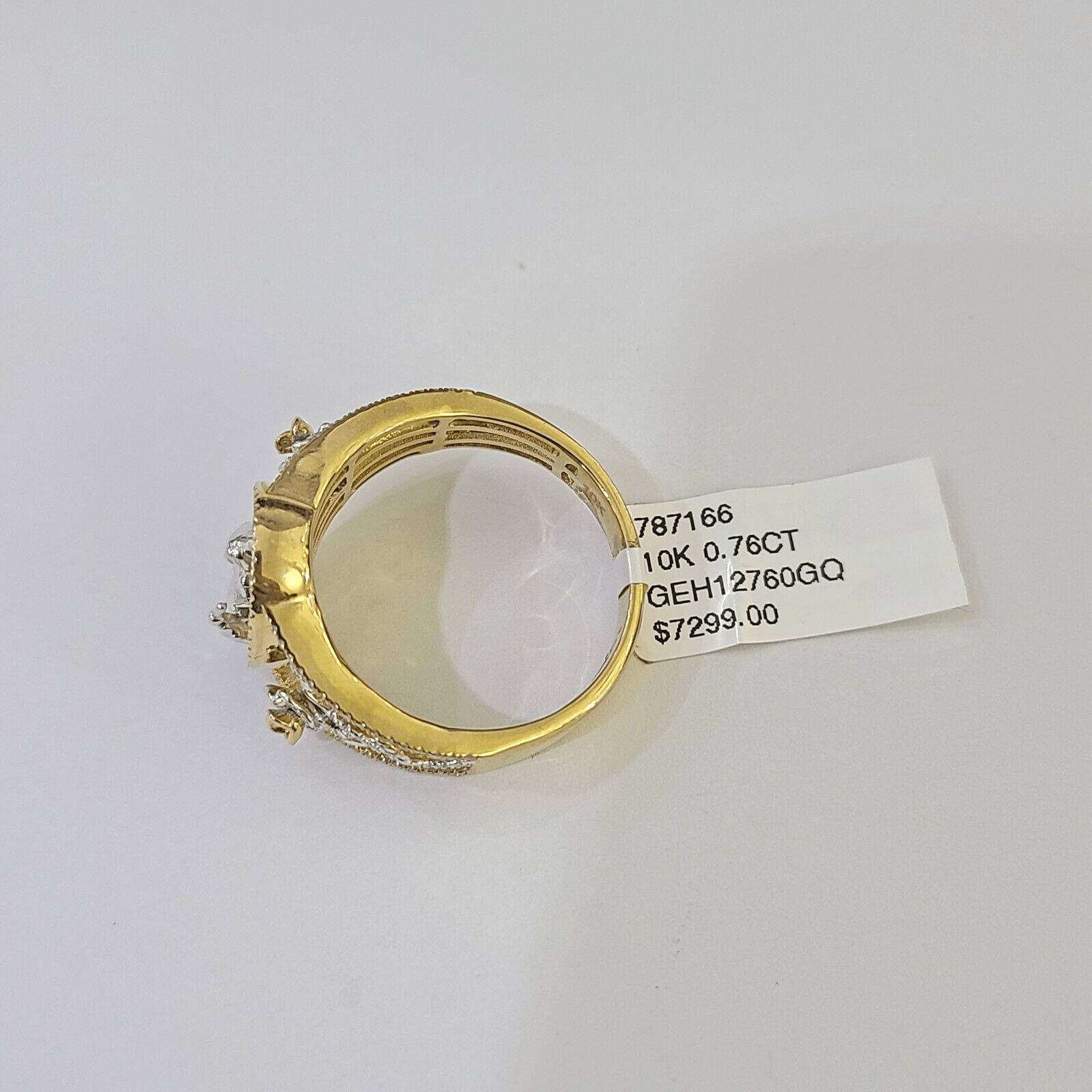 Real 10k Yellow Gold Diamond Mens Ring Jesus Band Wedding Casual Genuine Natural - Reva Jeweler