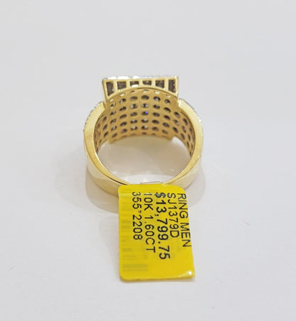 Real 10k Yellow Gold Diamond Mens Ring Size 10 1.60 CT Natural Diamonds ON SALE - Reva Jeweler