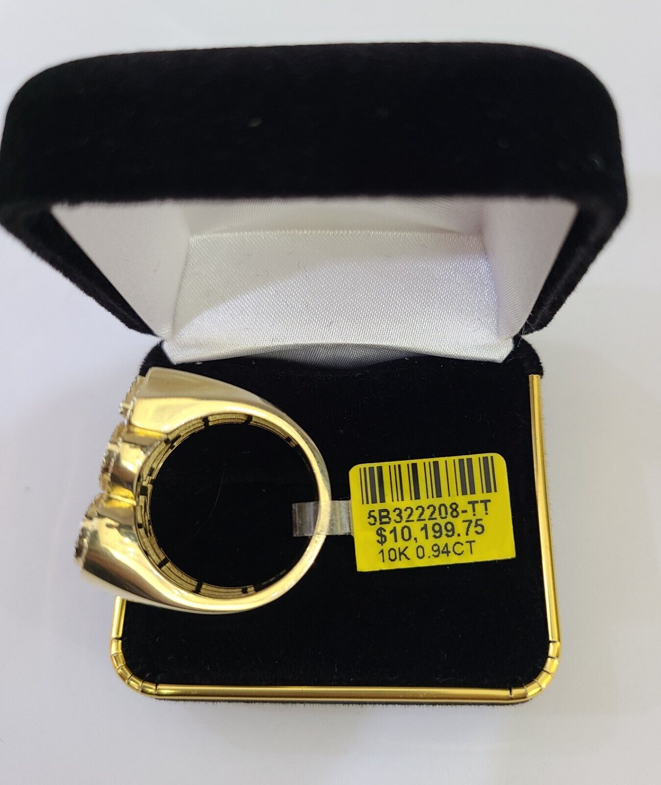 Real 10k Yellow Gold Diamond Ring 100 Shaped Men Ring - Reva Jeweler
